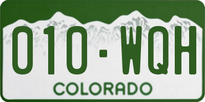 CO license plate 010WQH