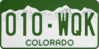 CO license plate 010WQK