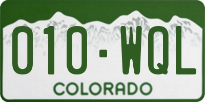 CO license plate 010WQL