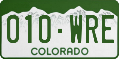 CO license plate 010WRE
