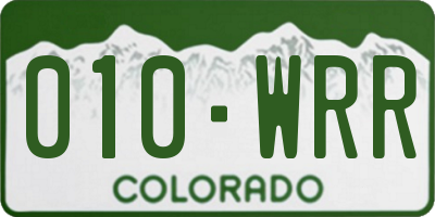 CO license plate 010WRR