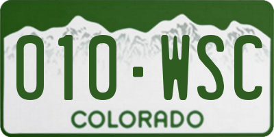 CO license plate 010WSC