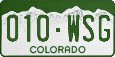 CO license plate 010WSG