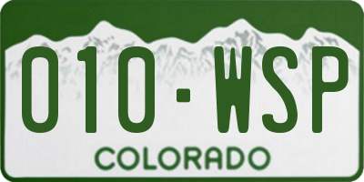 CO license plate 010WSP
