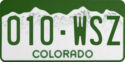 CO license plate 010WSZ