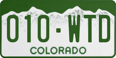 CO license plate 010WTD