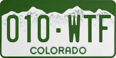 CO license plate 010WTF