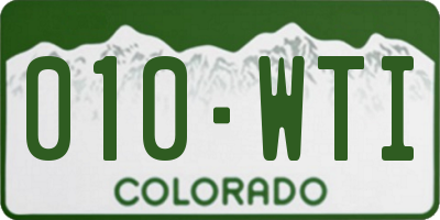 CO license plate 010WTI