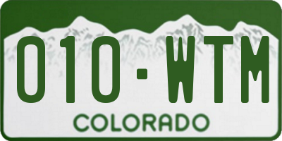 CO license plate 010WTM