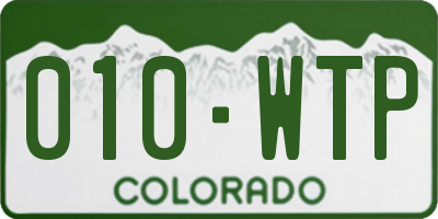 CO license plate 010WTP