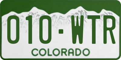 CO license plate 010WTR