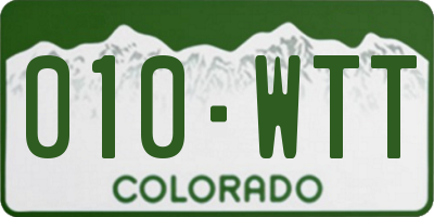 CO license plate 010WTT