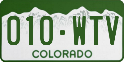 CO license plate 010WTV