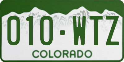 CO license plate 010WTZ