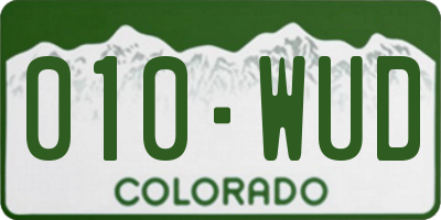 CO license plate 010WUD
