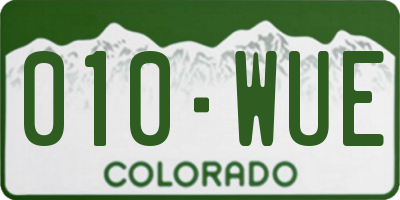 CO license plate 010WUE