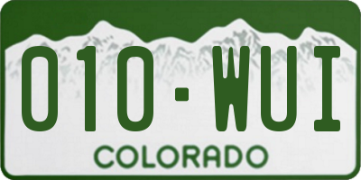 CO license plate 010WUI