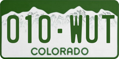CO license plate 010WUT