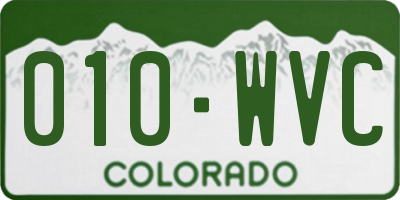 CO license plate 010WVC