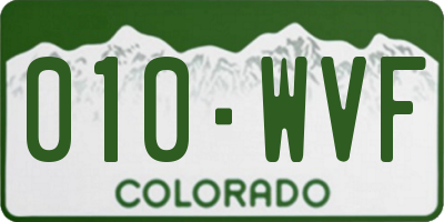 CO license plate 010WVF