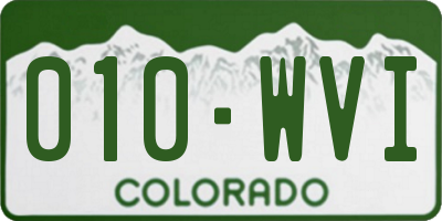 CO license plate 010WVI