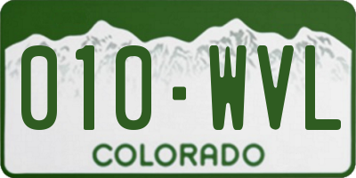 CO license plate 010WVL