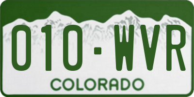 CO license plate 010WVR