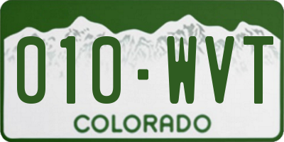CO license plate 010WVT