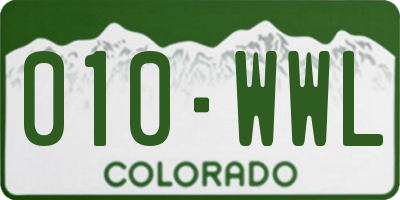CO license plate 010WWL