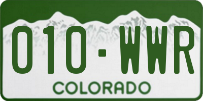CO license plate 010WWR