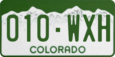 CO license plate 010WXH
