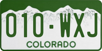 CO license plate 010WXJ