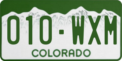 CO license plate 010WXM