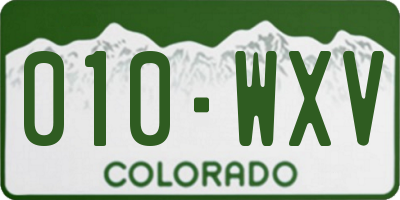 CO license plate 010WXV