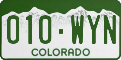 CO license plate 010WYN
