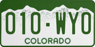 CO license plate 010WYO