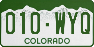 CO license plate 010WYQ