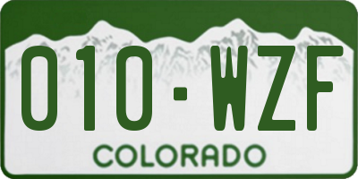 CO license plate 010WZF