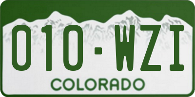 CO license plate 010WZI