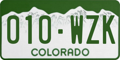 CO license plate 010WZK