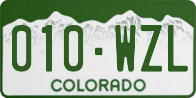 CO license plate 010WZL