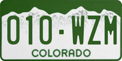 CO license plate 010WZM