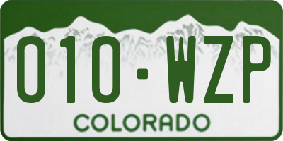 CO license plate 010WZP