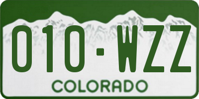 CO license plate 010WZZ