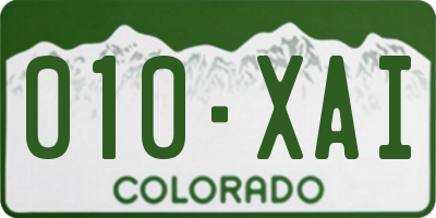 CO license plate 010XAI