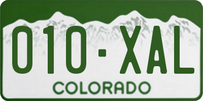 CO license plate 010XAL