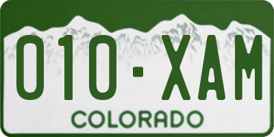 CO license plate 010XAM