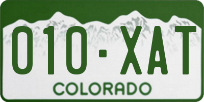 CO license plate 010XAT