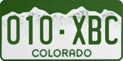 CO license plate 010XBC