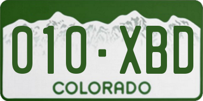 CO license plate 010XBD